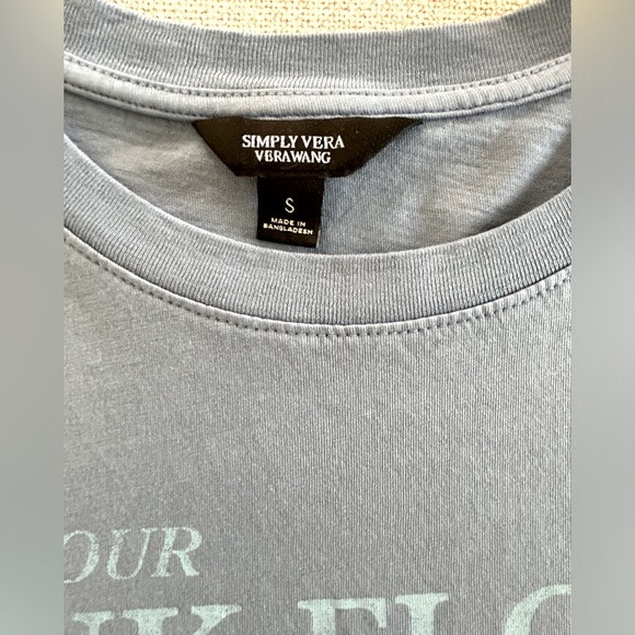 NWOT Simply Vera Vera Wang Blue Short Sleeve Pink Floyd Tee Shirt. Size Small - Picture 5 of 9